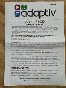 CD přehrávač do auta ADAPTIV ADV-USBCD - 12