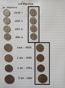 Staré mince (ČSSR,ČSFR,ČR), Německo,Švédsko,Chorvatsko aj. - 12