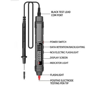 Tužkový multimetr s přísvitem a fázovkou NOVÝ - 13