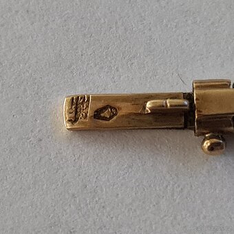 Zlaté 14K dámské náramkové hodinky R-U, 22,48g, v chodu. - 13