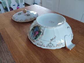 STAROŽITNÁ PORCELÁNOVÁ TERINA A TALÍŘ LIMOGES FRANCIE - 13