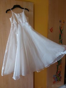 Dívčí bílé společenské šaty vel. 146 - 152 cm - 13
