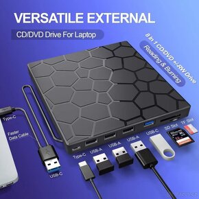 Externí CD&DVD vypalovačka s USB,SD,microSD,USB-C - 13