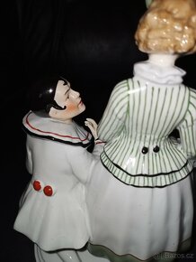 Fasold Stauch Pierrot a kolombína porcelán soška - 13