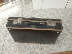 2 staré retro kufry koženka Kazeto hnědý a černý - 13