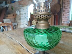 STAROŽITNÁ ZNAČKOVÁ PETROLEJOVÁ LAMPA Z FRANCIE 1920 ARTDECO - 13