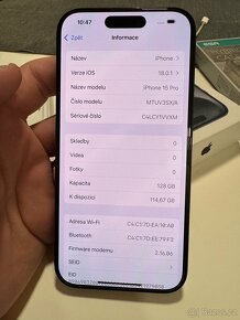 Apple iPhone 15 Pro, 128GB, černý titan, 97%, TOP - 13