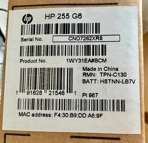 Notebook HP 255 G6 (vadná baterie) - 13