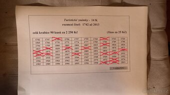 Turistické známky č. 1 - 2635 AKTUALIZACE 17.2.25 - 14