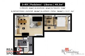 Pronájem, byty/2+kk, 51 m2, Podzimní 874, Liberec XII-Staré  - 14