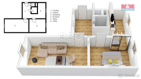 Prodej bytu 2+1, 56 m², Praha, ul. Brunclíkova - 14