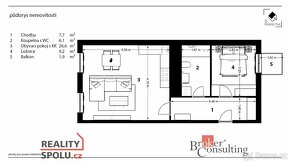 Pronájem, byty/2+kk, 53.5 m2, Říční 2368/5, Předměstí, 56802 - 14