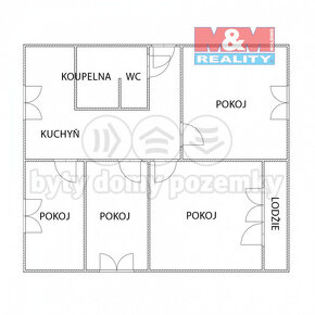 Prodej bytu 4+1, 76 m², Chomutov, ul. Zahradní - 14