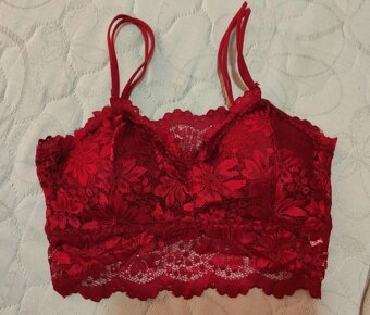 Nová sexy push up podprsenka bralet 75B bralette vínová - 14