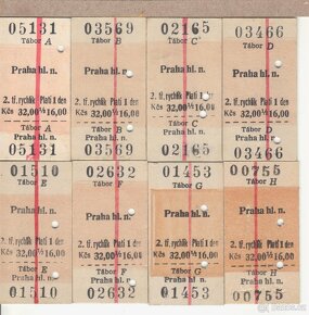 ČSD výdejna TÁBOR,kartonové jízdenky II.třídy - 15