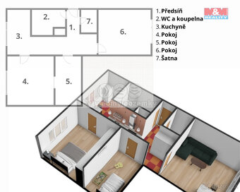 Prodej bytu 2+1 v Ústí nad Labem, ul. Ořechová - 15