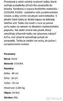 KABELKY, BATOHY, CESTOVNÍ TAŠKY, BRAŠNY - 15