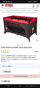 Cestovní postýlka Zopa Travel Black Giraf - 15