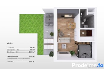 Prodej bytu 1+kk, 36 m2 - Praha, Strašnice, ev.č. 01243 - 15