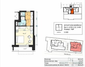 Pronájem nadstandardního prosluněného bytu 1+kk (30m²) s ter - 16