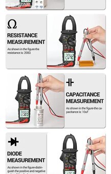 Klešťový multimetr ANENG ST 180. Nový - 16