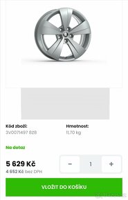 Zimní Alu kola se senzory ŠKODA ORIGINÁL TRITON 215/55 R17 - 16