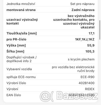 Zadní brzdy Seat, Audi, Škoda, Volkswagen - 16