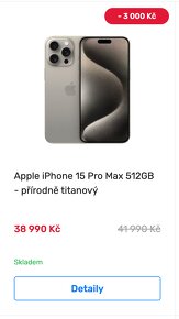 iPhone 15 Pro Max 512 GB Natural titan, jako nový - 16