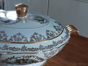 STAROŽITNÁ PORCELÁNOVÁ TERINA A TALÍŘ LIMOGES FRANCIE - 16