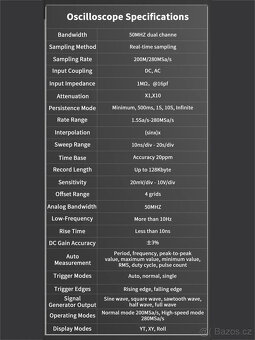 Osciloskop/multimetr/generátor ZOYI ZT-703S 50MHz 3v1 NOVÝ - 17
