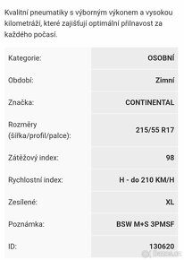 Zimní Alu kola s TPMS senzory orig. ŠKODA TRITON 215/55 R17 - 17