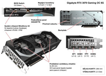 GIGABYTE GeForce RTX 3070 GAMING OC 8G - PERFEKTNÍ STAV - 17