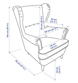 2x Ikea Strandmon žlutá křesla s podnožníky - 17