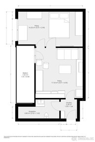 Pronájem bytu 2+kk, Kounicova, Veveří, 20500 Kč/měs, 45 m2 - 18