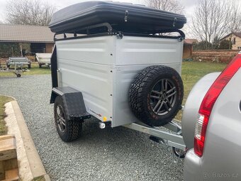 Campingový Přívěs OFFROAD Bržděný 1000Kg Poklop na Stan - 18