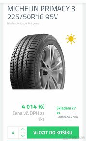 Alu kola 5x108R18 Peugeot 8Jx18CH ET 41 Letní pneumatiky - 18