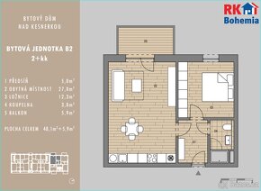 Prodej, byt, 2+kk, Praha 5, Smíchov, Nad Kesnerkou, projekt - 18