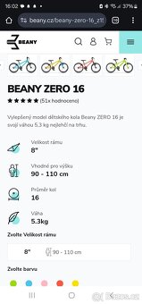 Dětské kolo Beany zero 16" - 19