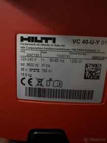 HILTI VC 40 U-Y s příslušenstvím vše uplně nový - 19