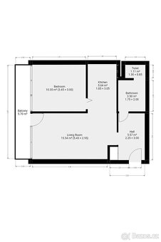 Pronájem bytu 2+kk, Nekvasilova, Karlín, 20900 Kč/měs, 50 m2 - 19