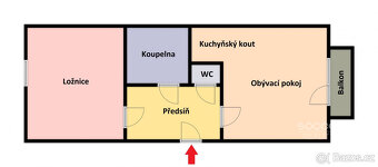 Prodej bytu 2+kk s balkonem a sklepem, 57,2 m², Praha – Přez - 19