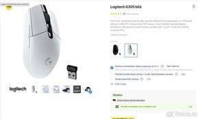 Logitech G305 bílá