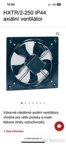 Axiální ventilátor HXTR/2-250 IP44