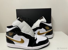 Nike Air Jordan 1 Mid Patent Black White Gold vel.47/30,5cm