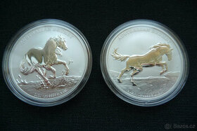 2x 1 oz stříbrná mince Brumby Horse 2020 a 2021 Perth Mint