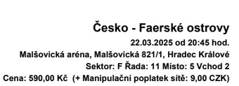 Česko - Faerské ostrovy 22.3.2025