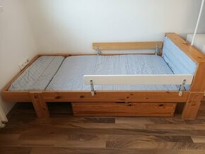 Dětská rostoucí postel IKEA+matrace+zábrany+šuplík