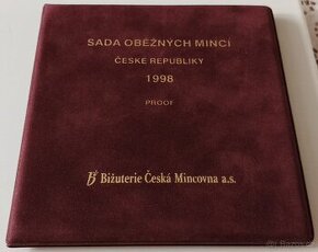 Sada mincí ČR 1998 proof v semišovém obalu