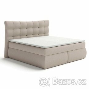 Postel Boxspring James 180x200, béžová, vč. matrace a topper