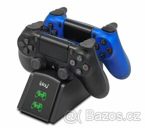 Nová nabíjecí stanice, dokovací na 2 kusy PS4 joysticků - 1